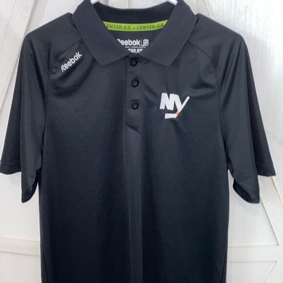 Reebok NHL Center Ice Collection New York Islanders Polo Shirt Black Size Small - Picture 2 of 9
